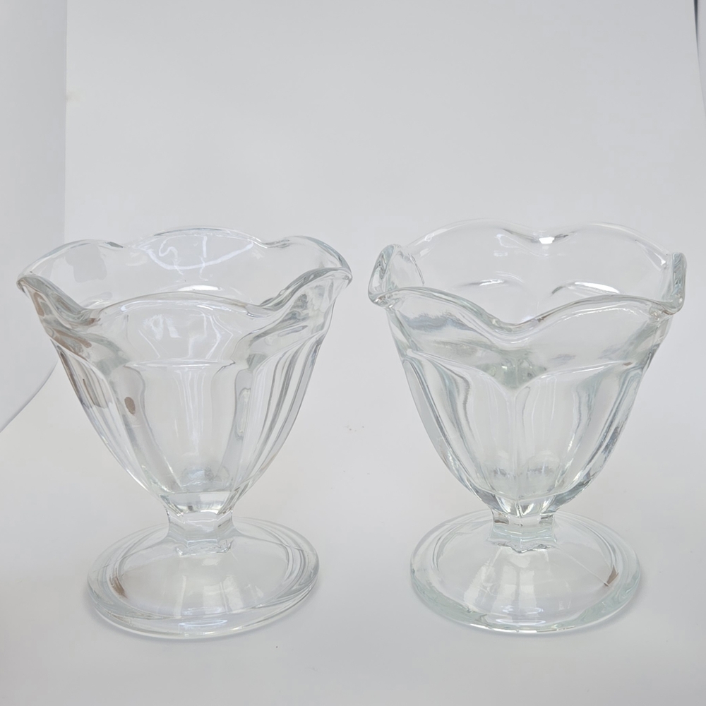 Set Of 2 Anchor Hocking 4 Inch Tall Fountainware Sherbert Glasses